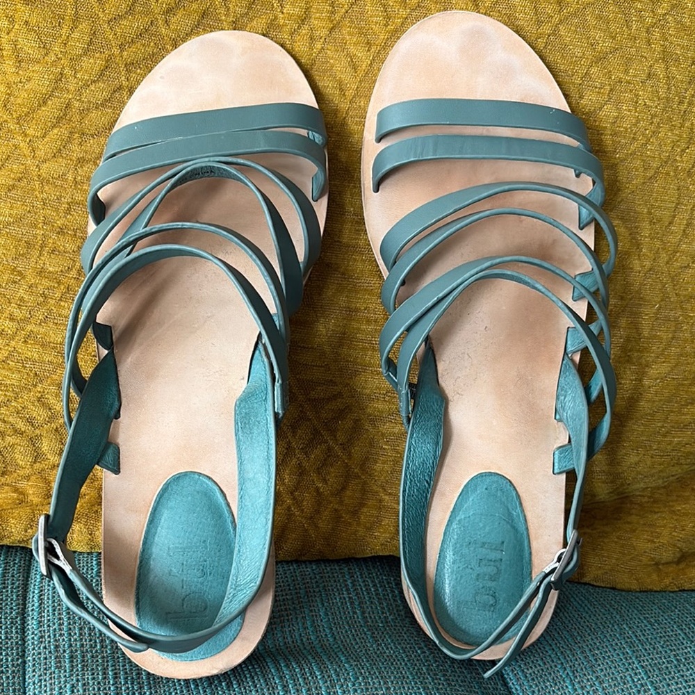 Stylish Teal Strappy leather Sandals